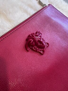 Versace La Medusa Res Zip Clutch 12.5 x 9 inches